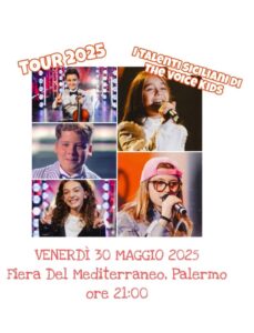 I talenti siciliani di The Voice Kids sul palco della Fiera Campionaria di Palermo, venerdì 30 maggio