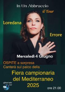 Loredana Errore torna a cantare dal vivo, mercoledì 4 giugno sul palco della Fiera del Mediterraneo